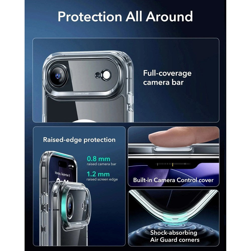 ESR iPhone Air Classic Hybrid Case with Camera Control Button - MagSafe Compatible - Transparent