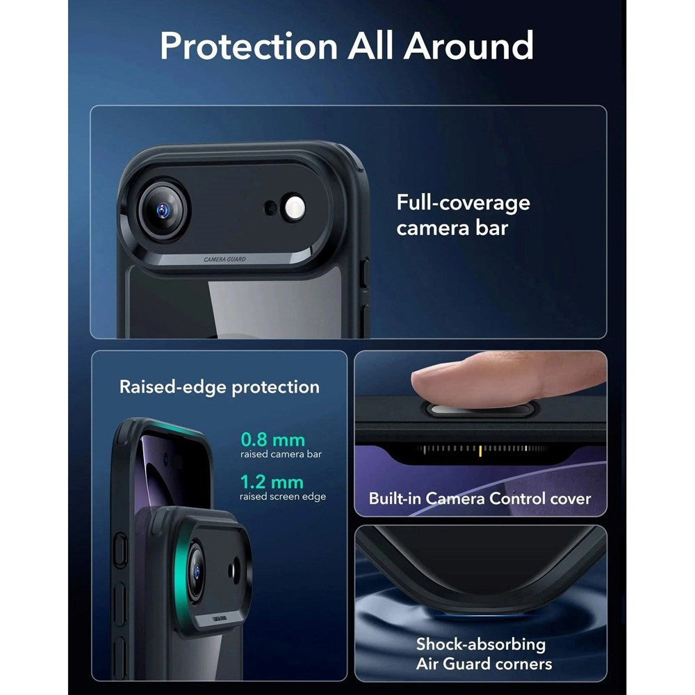 ESR iPhone Air Classic Hybrid Case with Camera Control Button - MagSafe Compatible - Transparent / Black