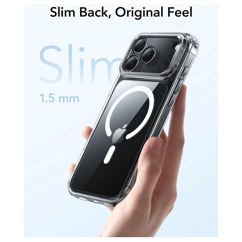 ESR iPhone 17 Pro Max Classic Hybrid Stash Case with Kickstand - MagSafe Compatible - Transparent