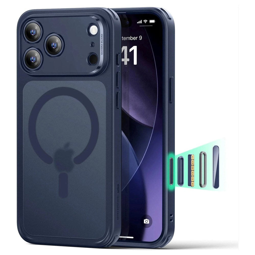 ESR iPhone 17 Pro Classic Hybrid Case with Camera Control Button - MagSafe Compatible - Matte Blue