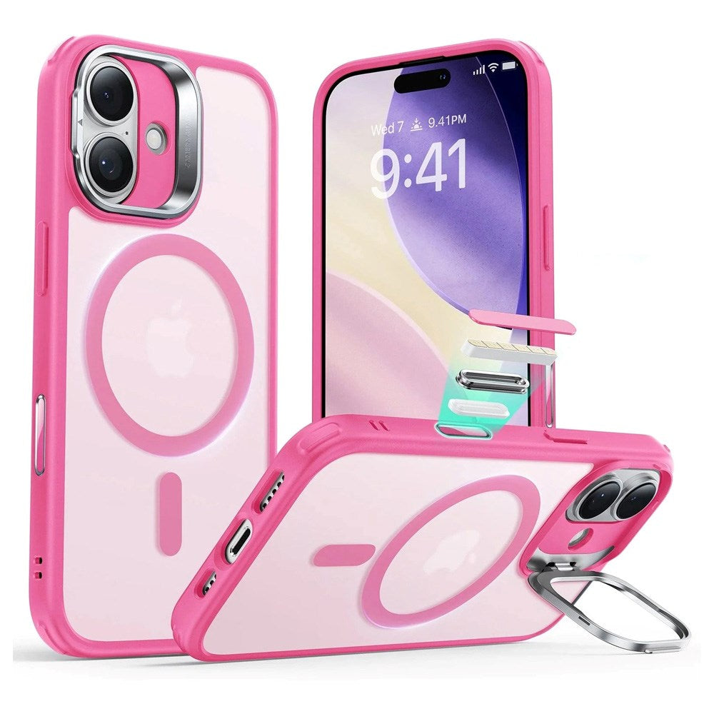 ESR iPhone 17 Classic Hybrid Stash Case with Kickstand - MagSafe Compatible - Mat Pink