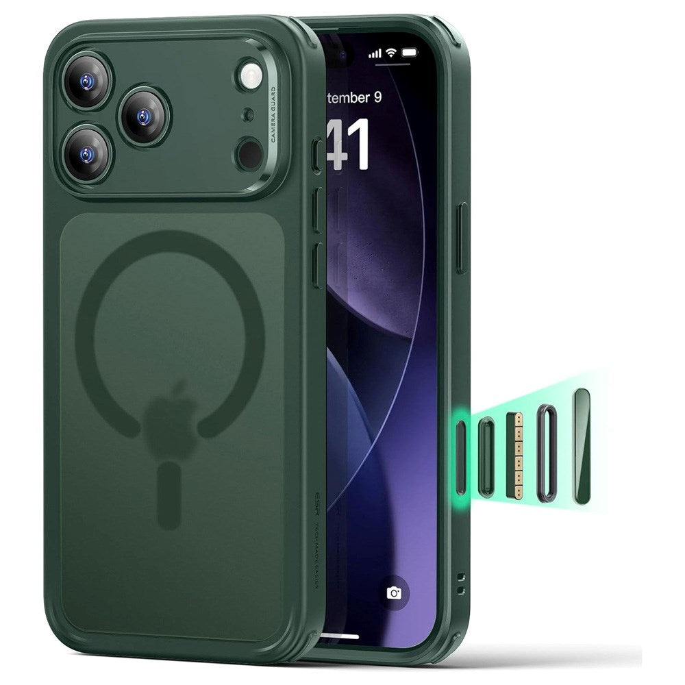 ESR iPhone 17 Pro Classic Hybrid Case with Camera Control Button - MagSafe Compatible - Matte Green