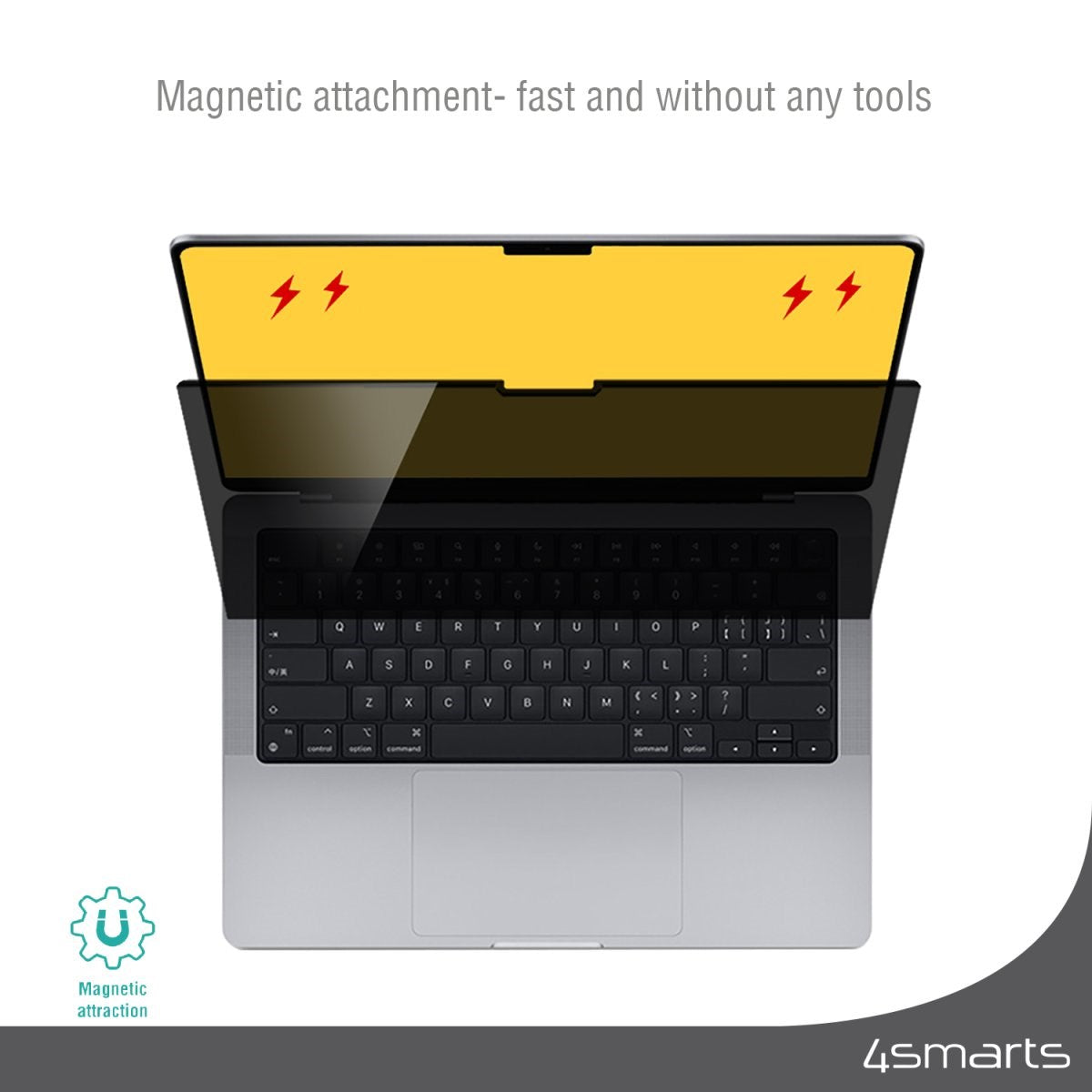 MacBook Pro 14 M5/M4/M3/M2/M1 (2025-2021) 4smarts Magnetic Protective Film - Privacy Filter