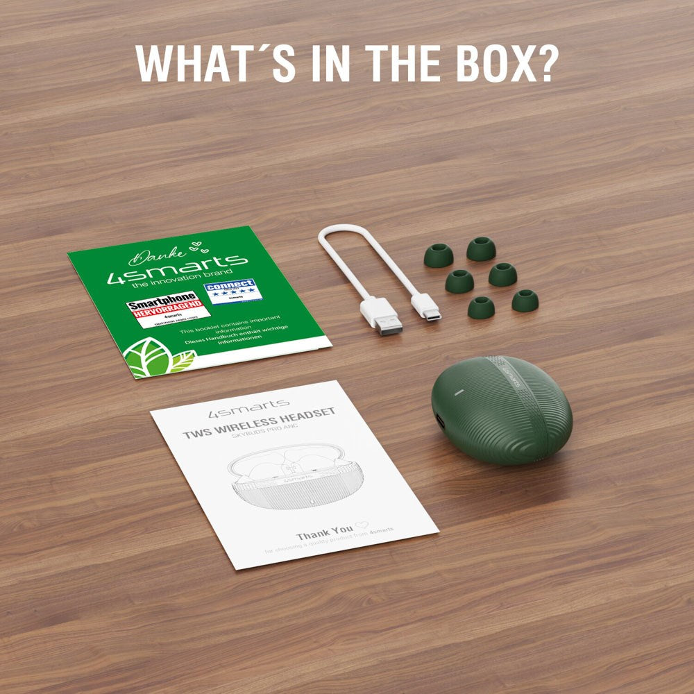 4smarts True Wireless SkyBuds Pro Headphones with Active Noise Cancellation - In-Ear - Green