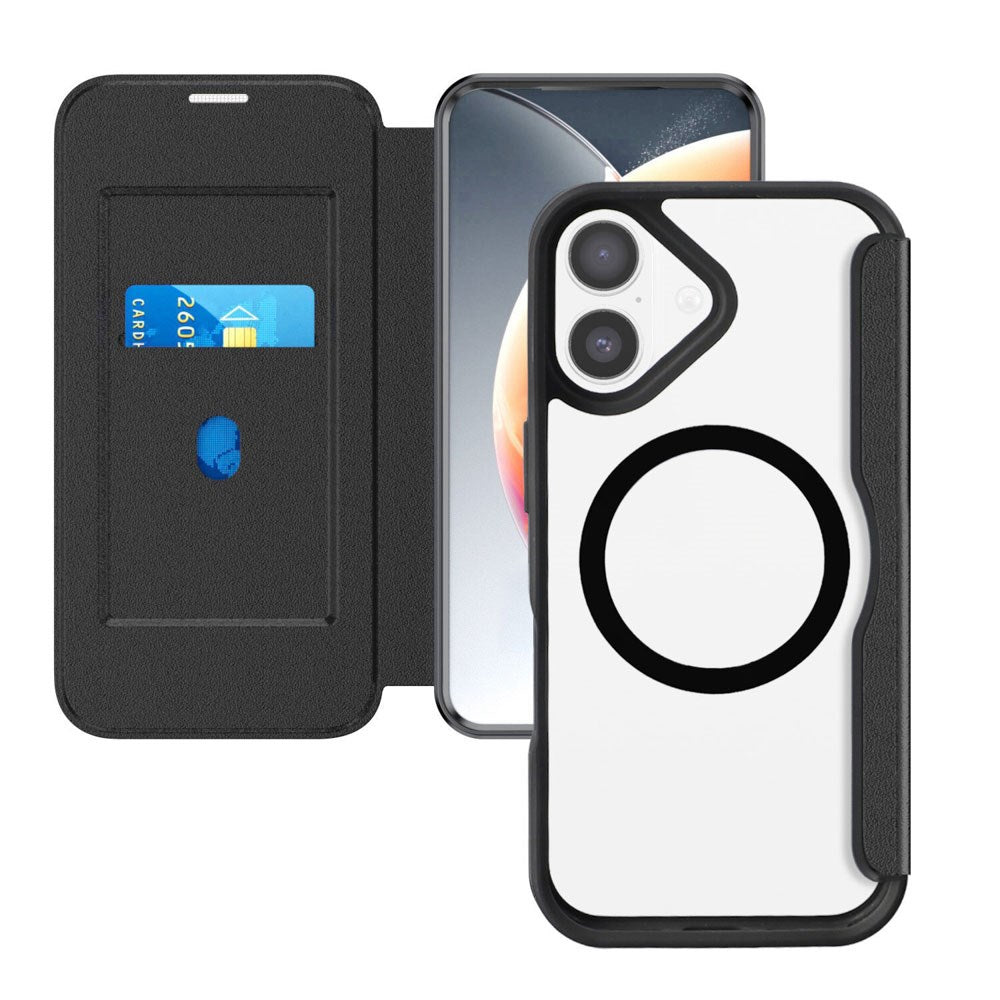 iPhone 17 4smarts Urban Pro Flip Case - MagSafe Compatible - Transparent / Black