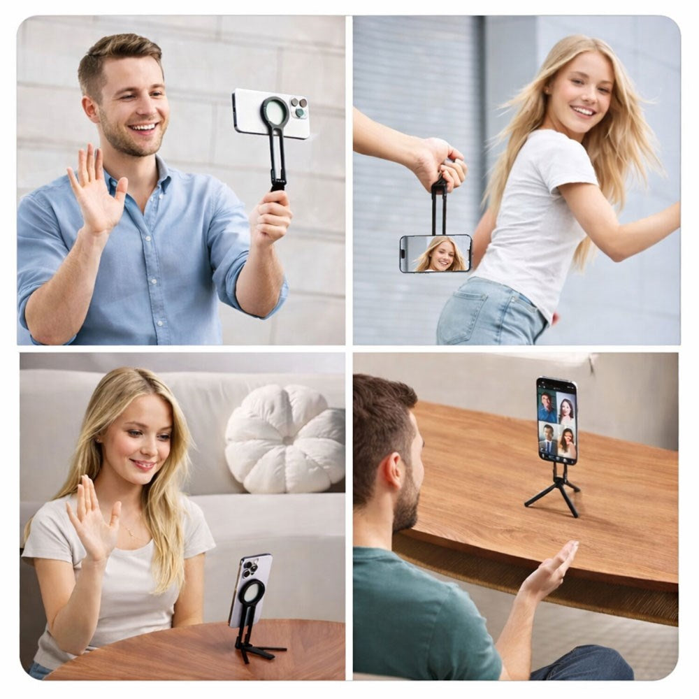 4smarts Foldable Tripod for Smartphone - MagSafe Compatible - Black