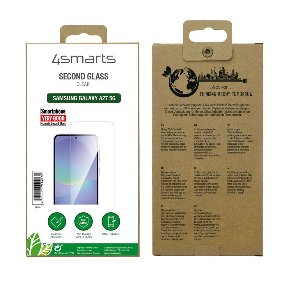 Samsung Galaxy A27 4Smarts Second Glass Screen Protector - Transparent