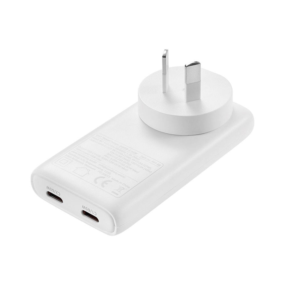 Sandberg 4-in-1 65W Travel Charger with 2x USB-C – EU / UK / AUS - White
