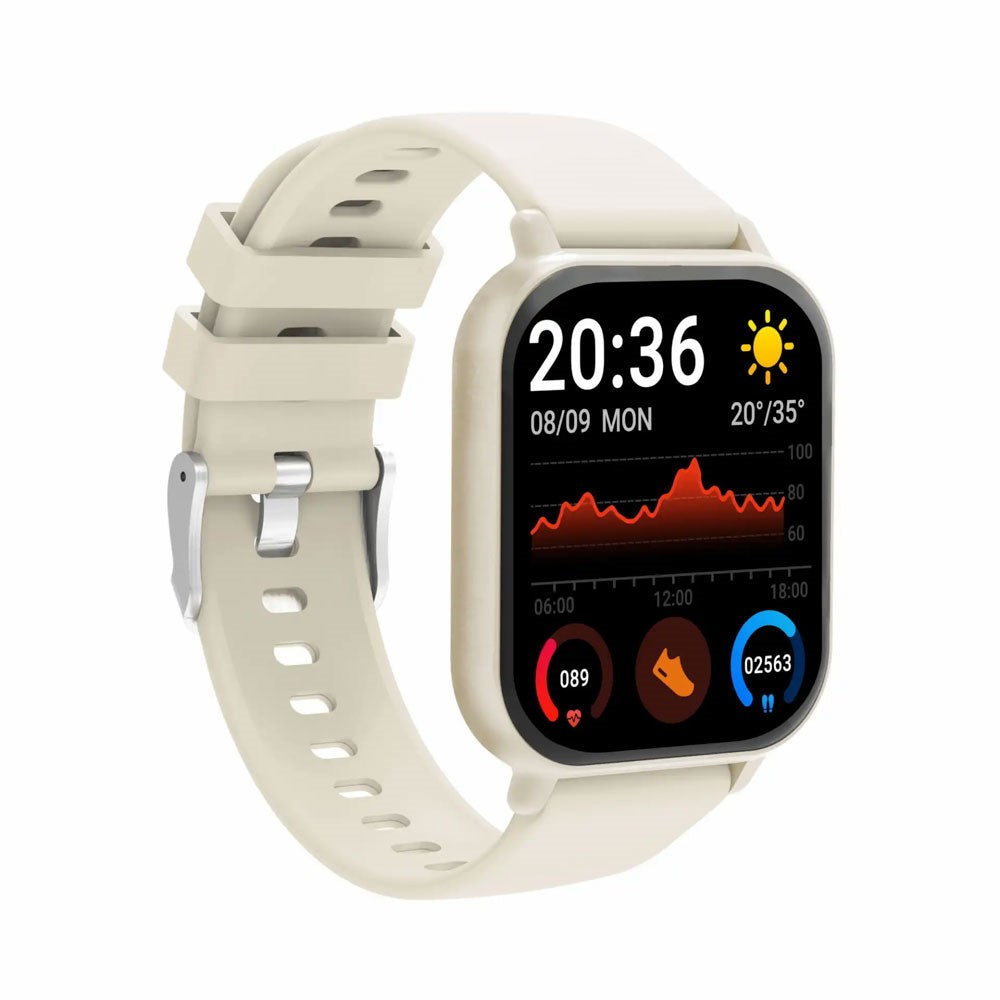 Denver SWC-176BE Smartwatch with Sleep and Fitness Tracker - Silicone Strap - Beige