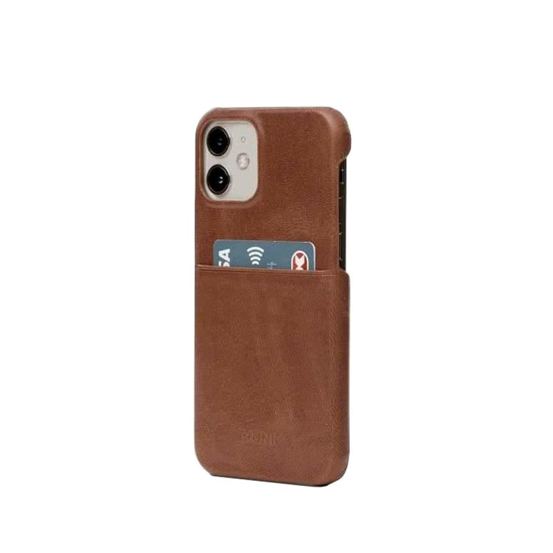 Trunk iPhone 11 Pro / XS / X Genuine Leather Case with Card Pocket - Brown