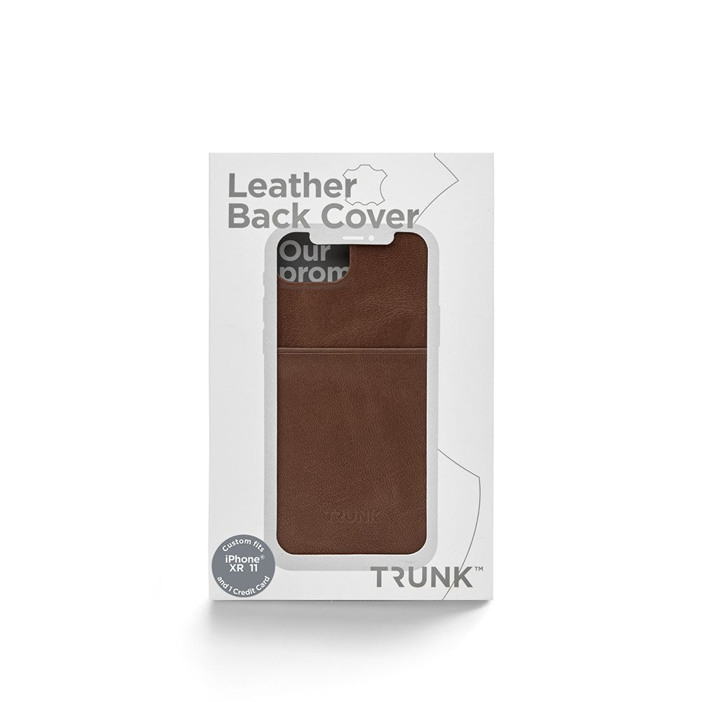Trunk iPhone 11 / XR Genuine Leather Case with Card Pocket - Brown
