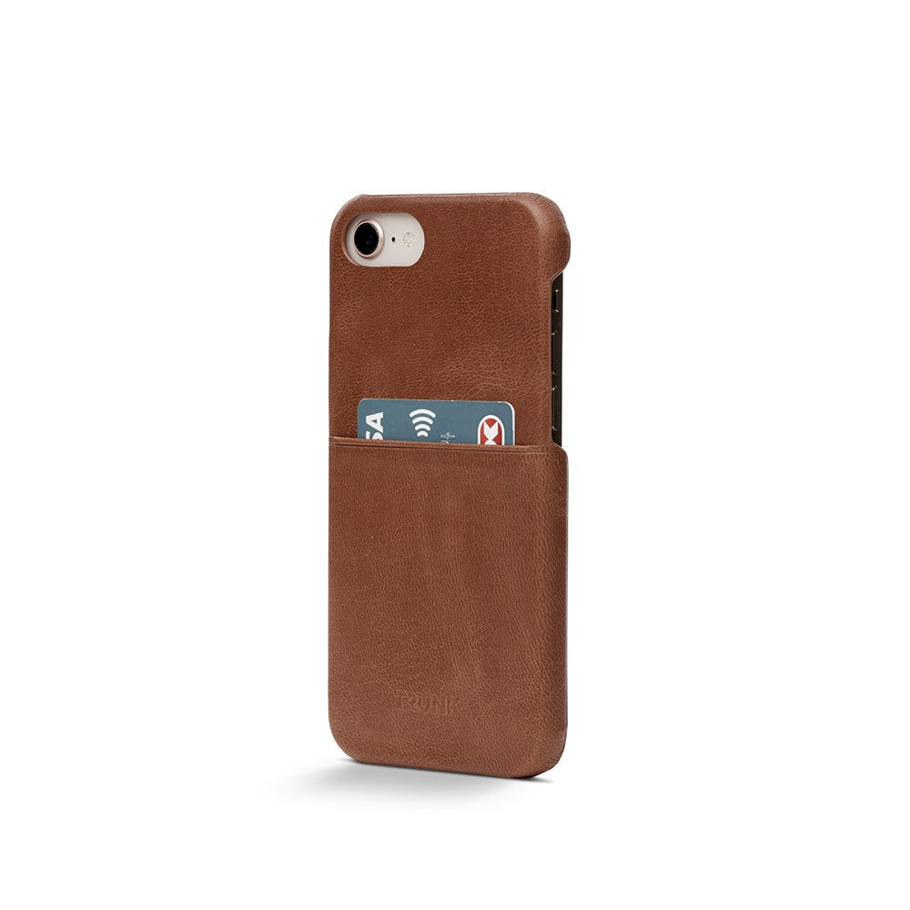 Trunk iPhone 11 / XR Genuine Leather Case with Card Pocket - Brown