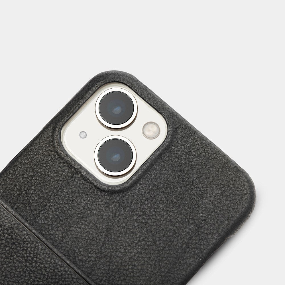 Trunk iPhone 13 Mini Genuine Leather Case with Card Pocket - Black
