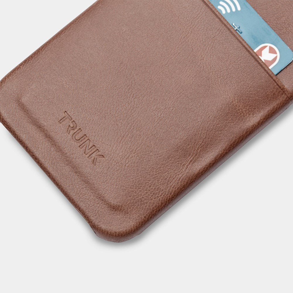 Trunk iPhone 13 Pro Genuine Leather Case with Card Pocket - Brown