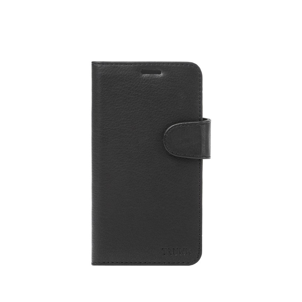 Trunk iPhone 13 Pro Max Genuine Leather Flip Case with Removable Back Case - Black