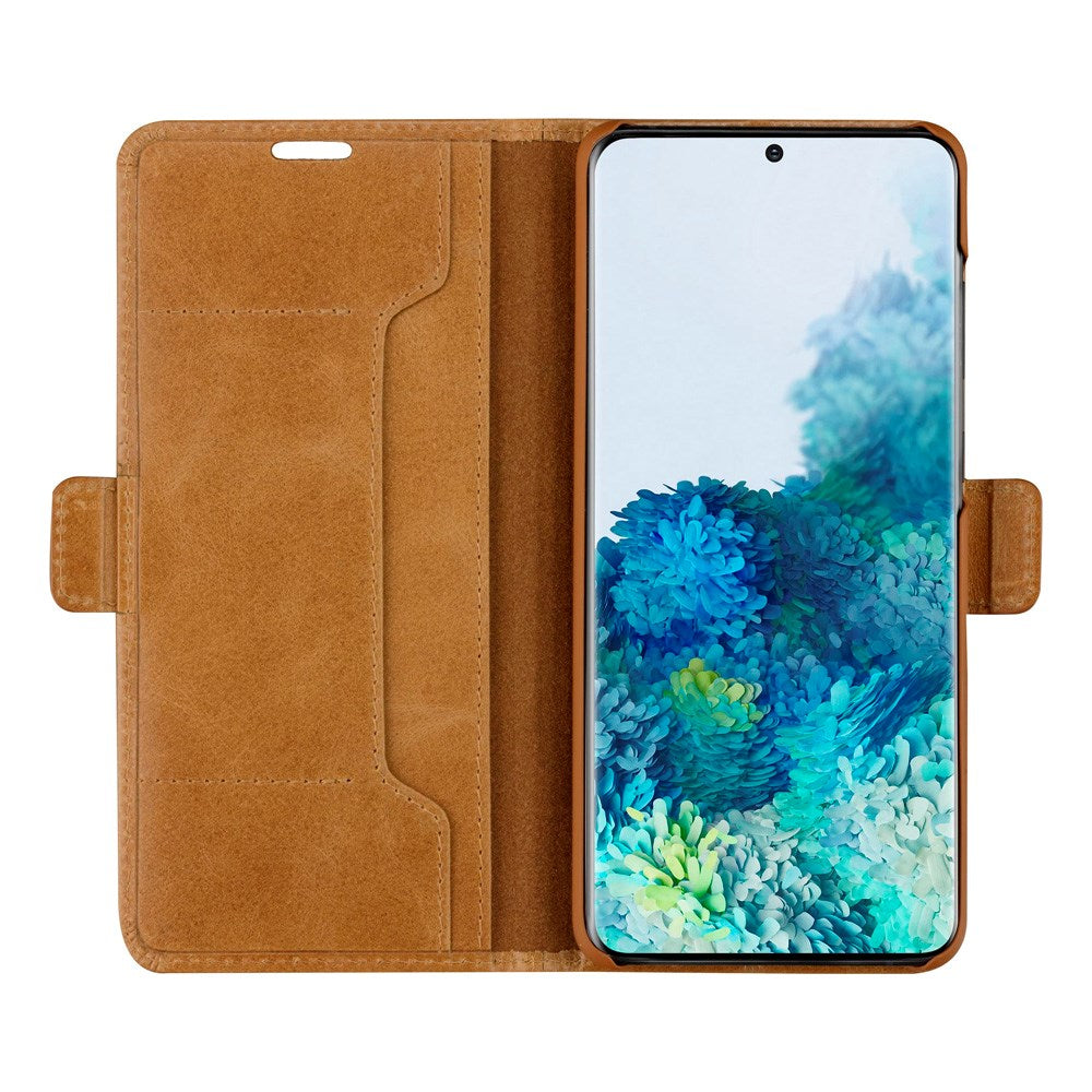 Samsung Galaxy S20+ (Plus) dbramante1928 Copenhagen Slim Genuine Leather Flip Case with Wallet - Tan