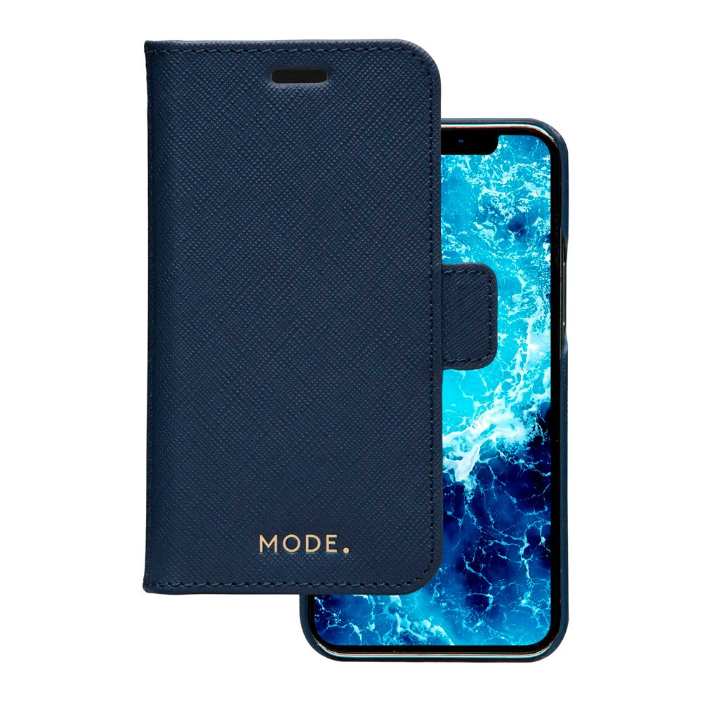 iPhone 12 Mini dbramante1928 New York 2-in-1 Genuine Leather Flip Case - Ocean Blue