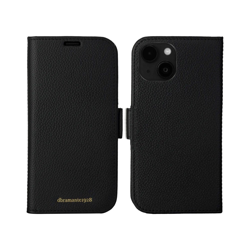 iPhone 15 Plus dbramante1928 New York 2-in-1 Genuine Leather Flip Case - Night Black