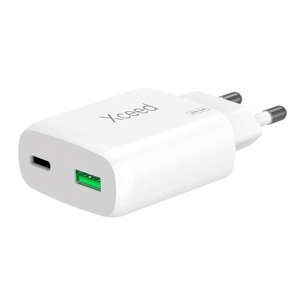 Xceed 20W GaN Wall Charger with 1 x USB-C 1 x USB-A - White