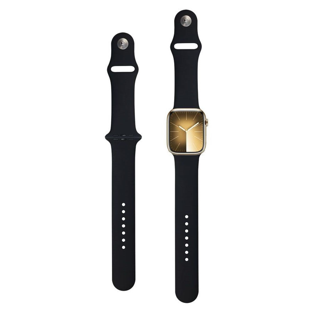 Apple Watch (42/44/SE/45/46/49mm) Lippa Silicone Watch Strap - Black