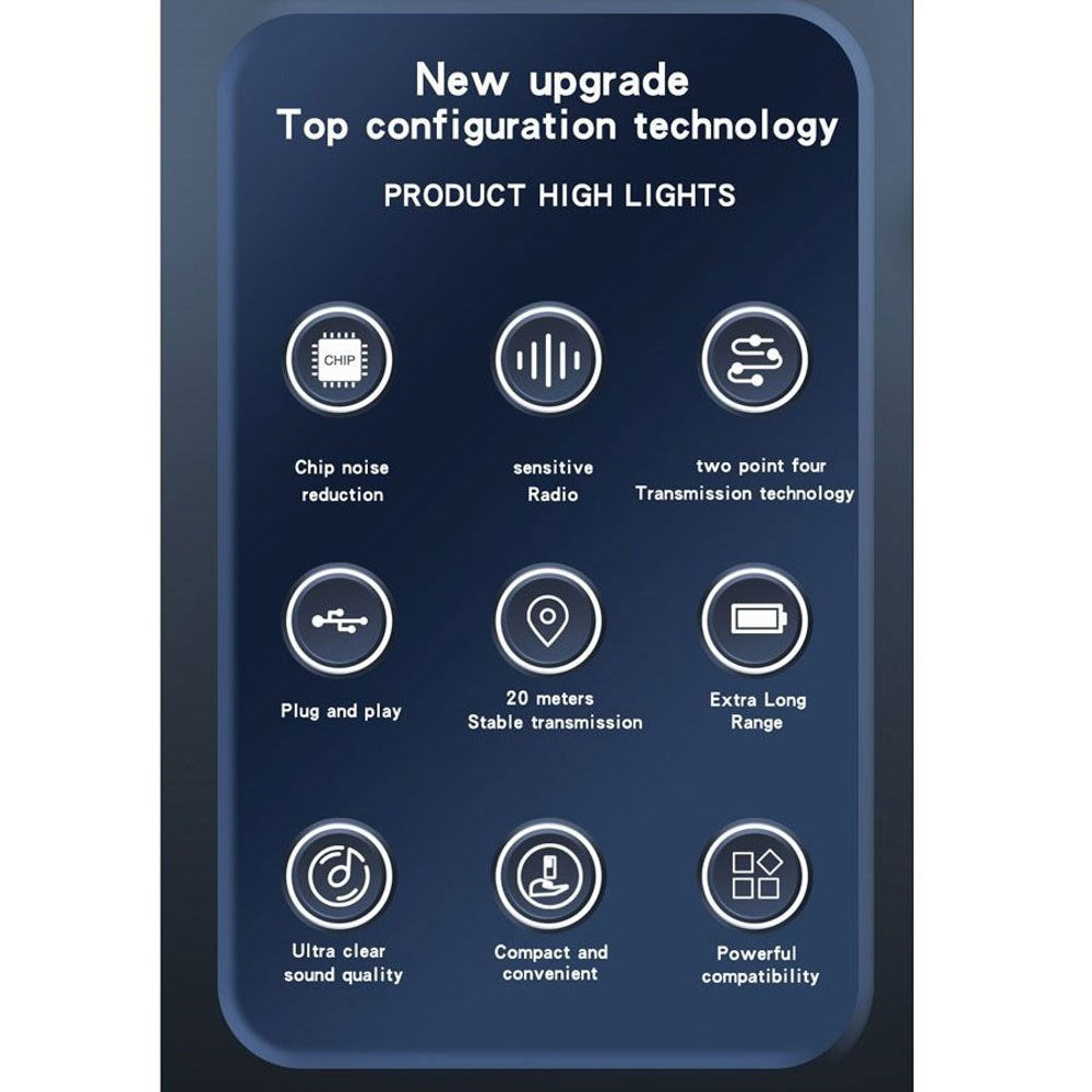 Lippa Wireless Microphone Set with USB-C - 2 pcs. - Black