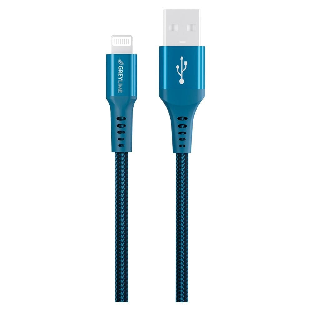 GreyLime 12W Braided USB-A to Lightning Cable 3 m - Blue