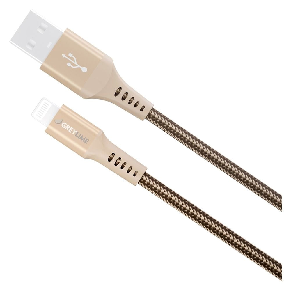 GreyLime 12W Braided USB-A to Lightning Cable 3 m - Beige