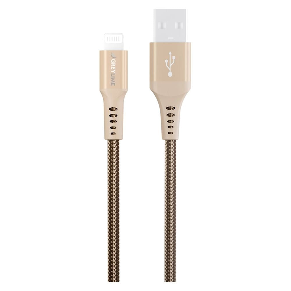GreyLime 12W Braided USB-A to Lightning Cable 3 m - Beige