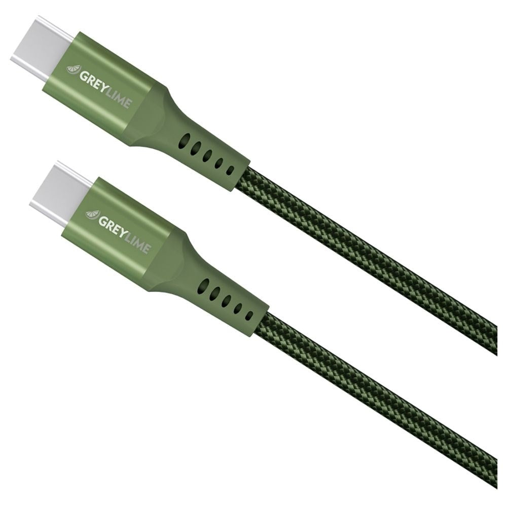 GreyLime 60W Braided USB-C to USB-C Cable 50 cm - Green