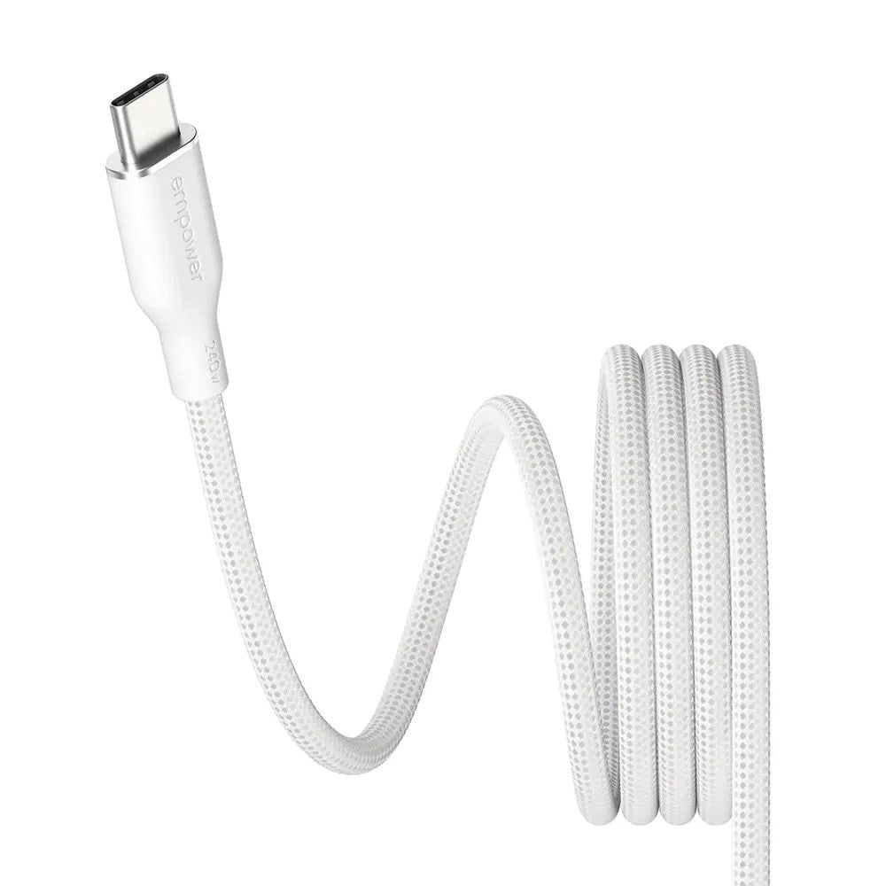 empower by PanzerGlass Magnetic 240W USB-C to USB-C Cable – 1.5m – Silver White