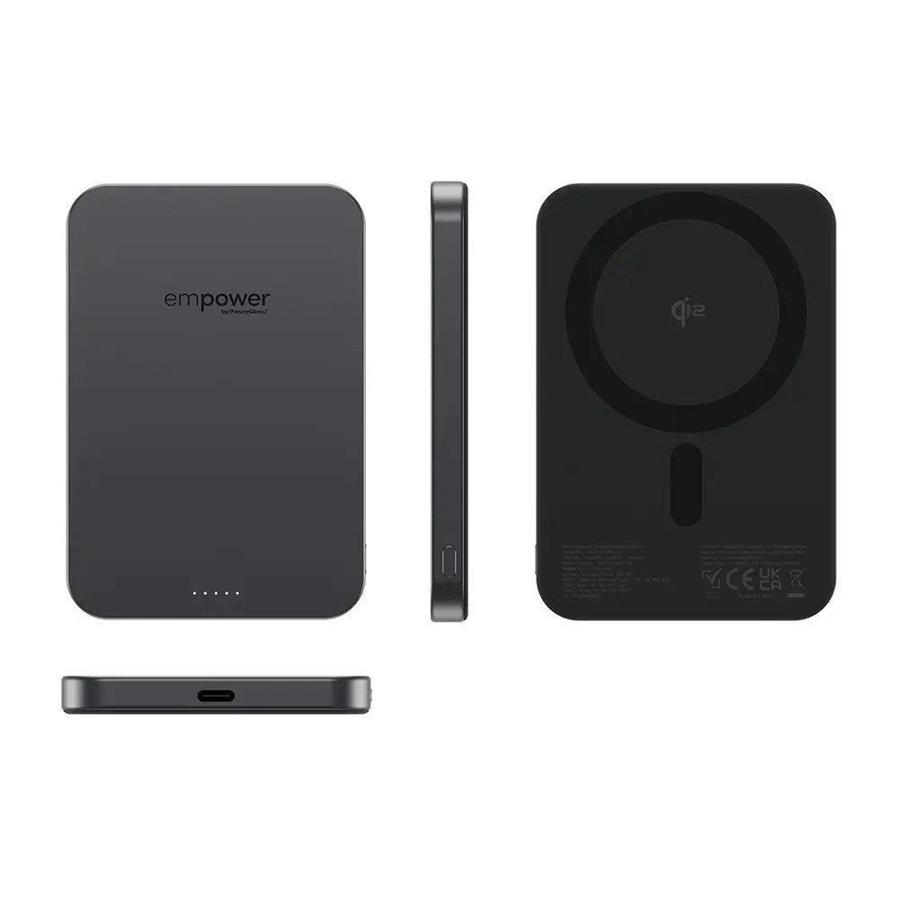 empower by PanzerGlass empower Bank - 5000 mAh - Qi2 / MagSafe Compatible - Space Black