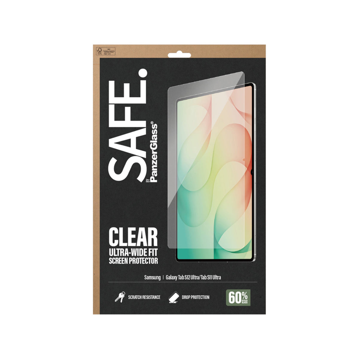 Samsung Galaxy Tab S12 Ultra / S11 Ultra SAFE. by PanzerGlass Ultra-Wide Fit Tempered Glass Screen Protector - Transparent