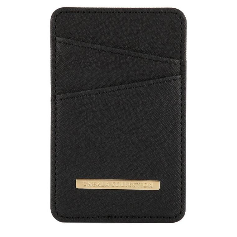 Onsala Collection Credit Card Pocket - Black Saffiano