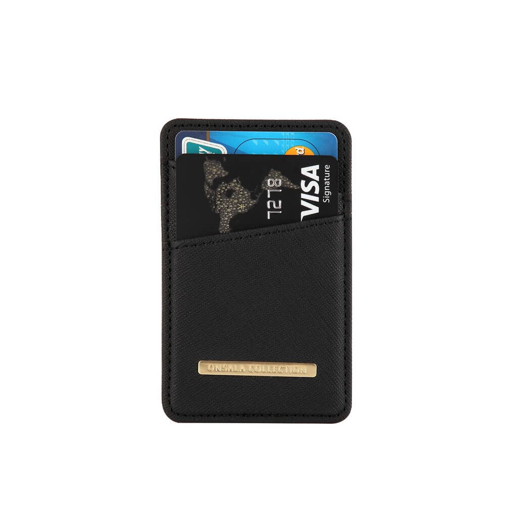 Onsala Collection Credit Card Pocket - Black Saffiano