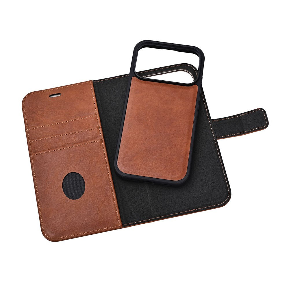 RadiCover Exclusive iPhone 17 Pro 2-in-1 Anti Radiation Leather Flip Case with Wallet - MagSafe Compatible - Brown