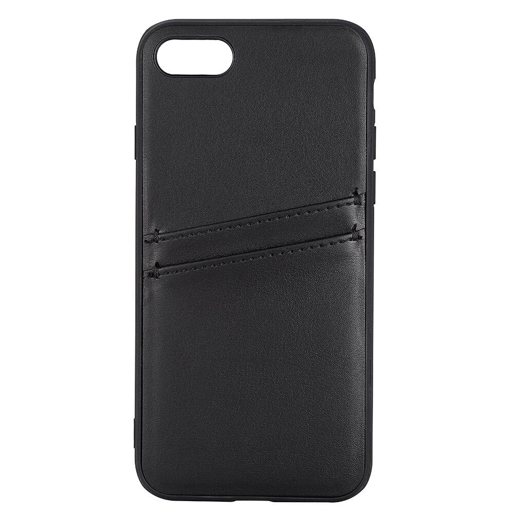 iPhone SE (2022 / 2020) / 8 / 7 Buffalo Genuine Leather Case with Card Pocket - Black