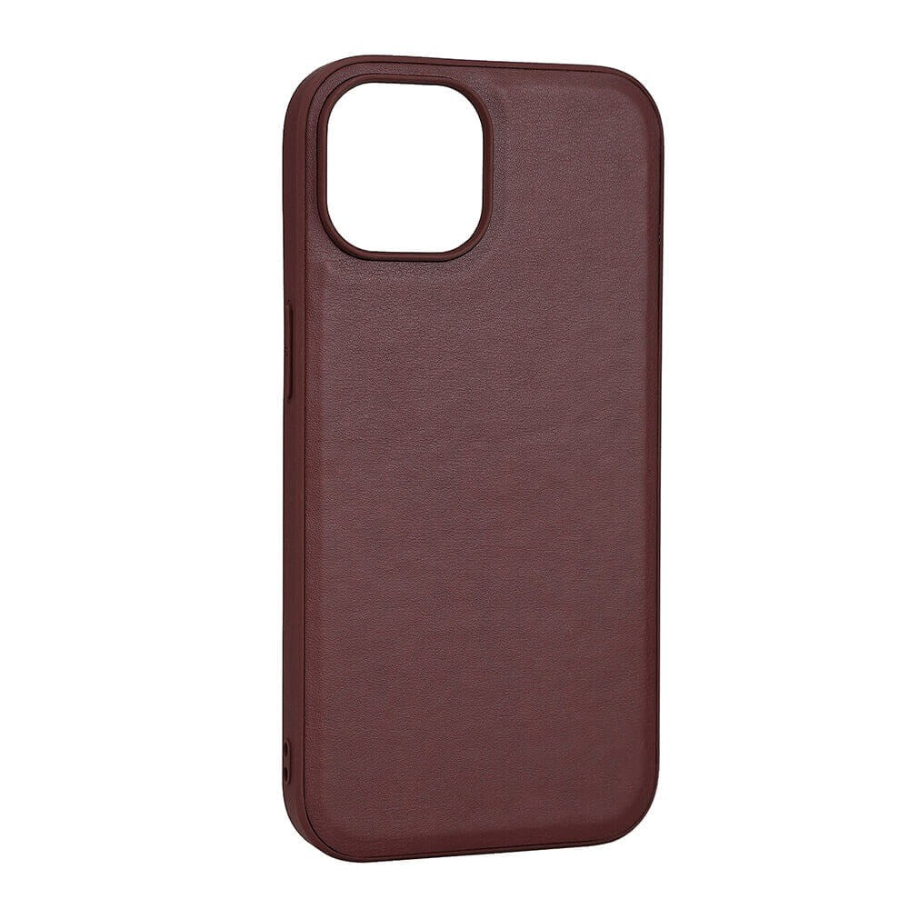 iPhone 15 Buffalo Faux Leather Case - MagSafe Compatible - Brown