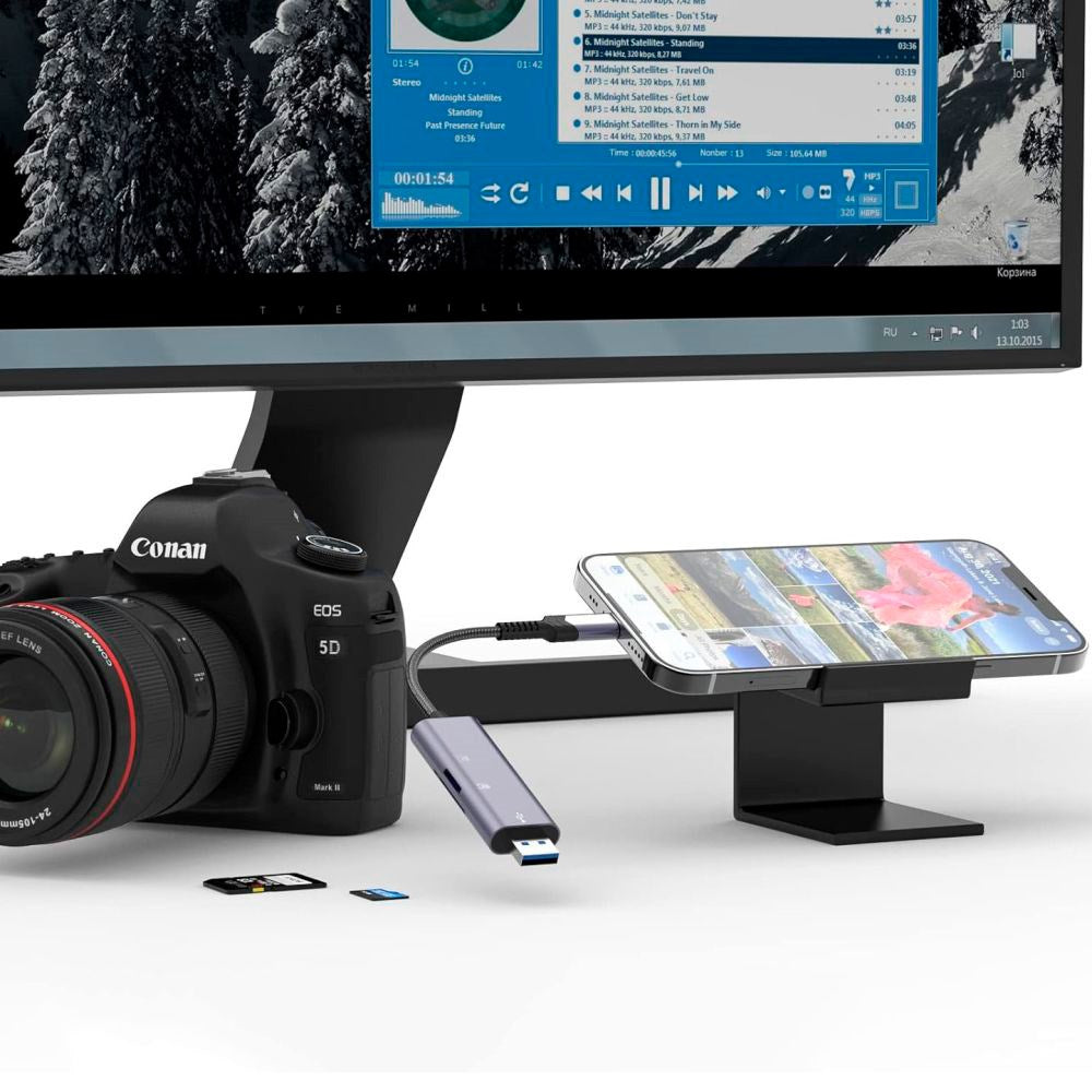 Tech-Protect Ultraboost Memory Card Reader SD Card Adapter w. Lightning / USB-A - Grey