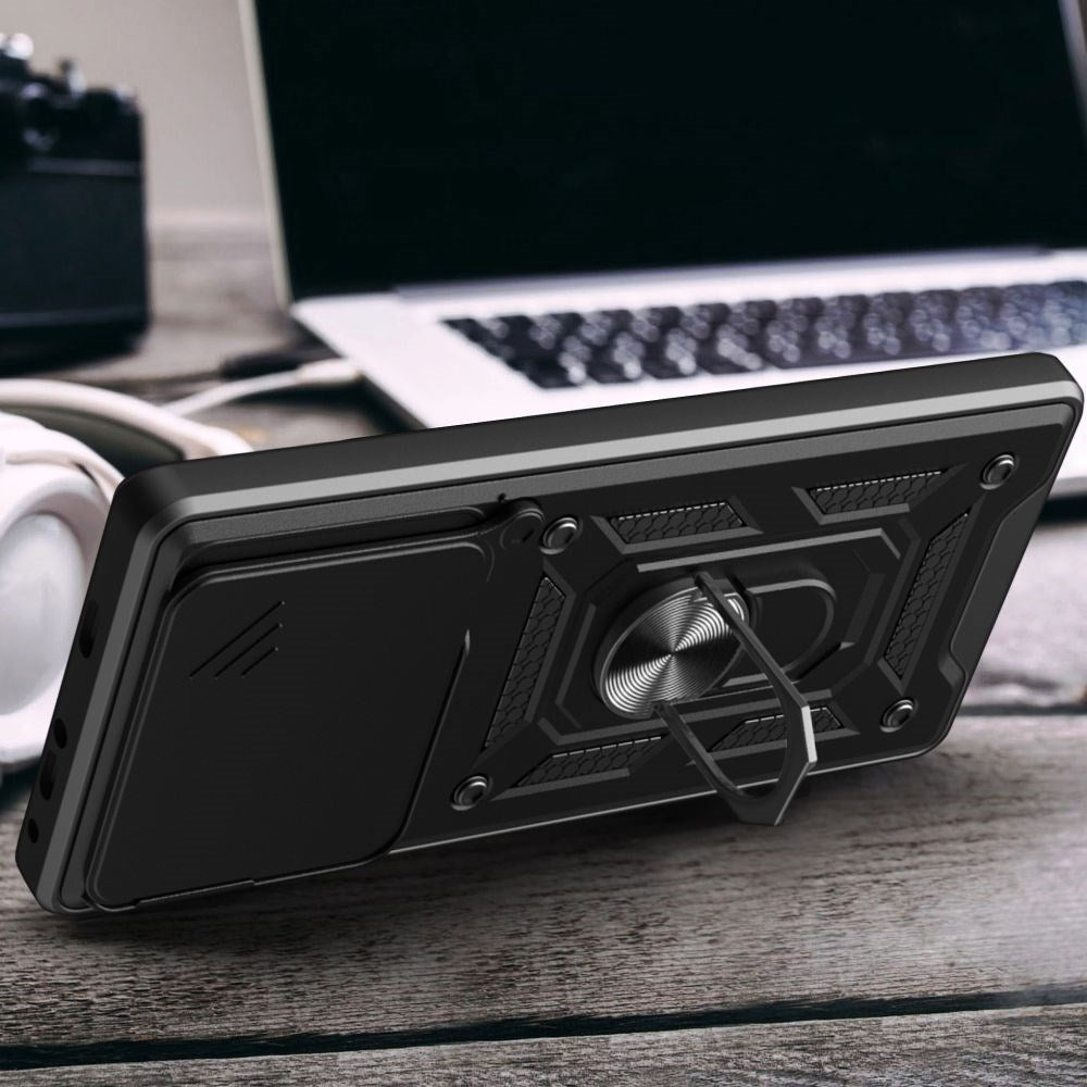 Xiaomi Redmi 13 Tech-Protect Camshield Case with Magnetic Ring & Stand Function - Black