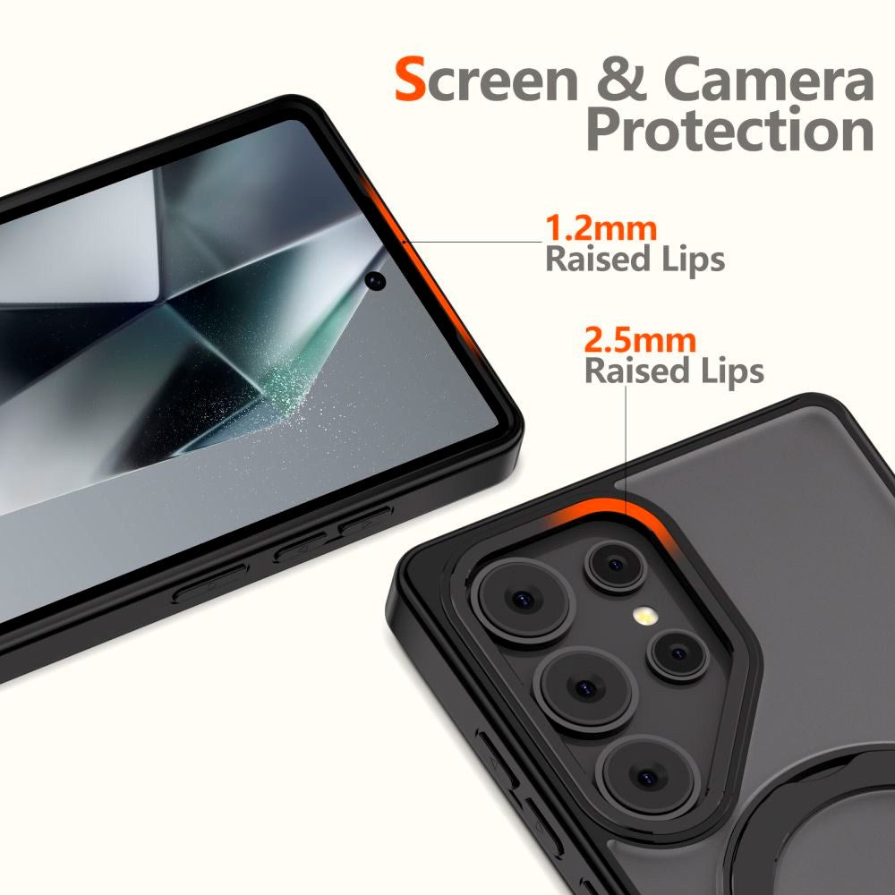 Samsung Galaxy S25 Ultra Tech-Protect MagRing Case - MagSafe Compatible - Matte Black