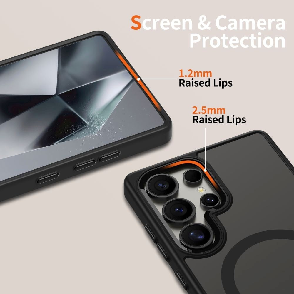 Samsung Galaxy S25 Ultra Tech-Protect Magmat Case - MagSafe Compatible - Transparent / Black