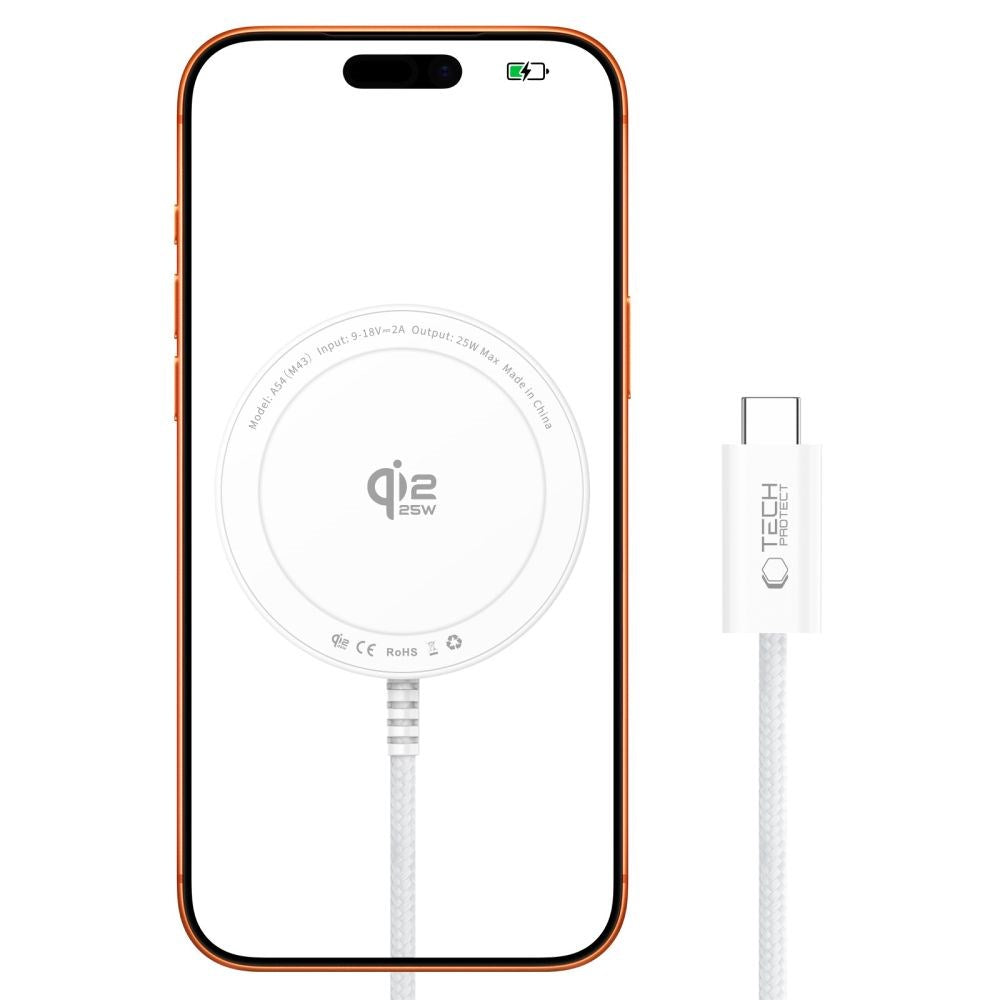 Wireless MagSafe Charger Tech-Protect A54 25W - White