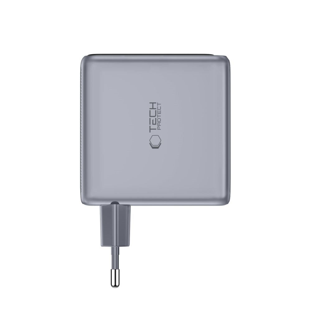 4-i-1 Wall Charger 140W w. 1x USB-A and 3x USB-C Tech-Protect PowerVision NC140W-GaN - Grey