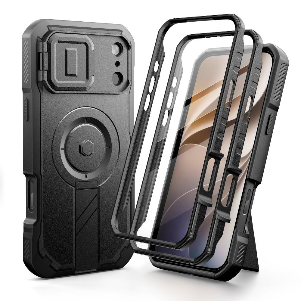 iPhone 18 Pro / 17 Pro Tech-Protect Kelvar Tough Case with Screen Protector and Camera Protector - MagSafe Compatible - Black