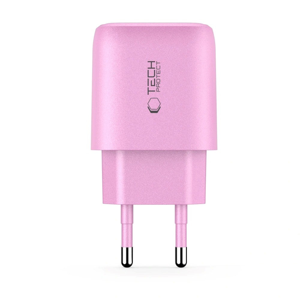 Tech-Protect NCA30 Wall Charger with 30W - 1 x USB-A & 1 x USB-C - Pink