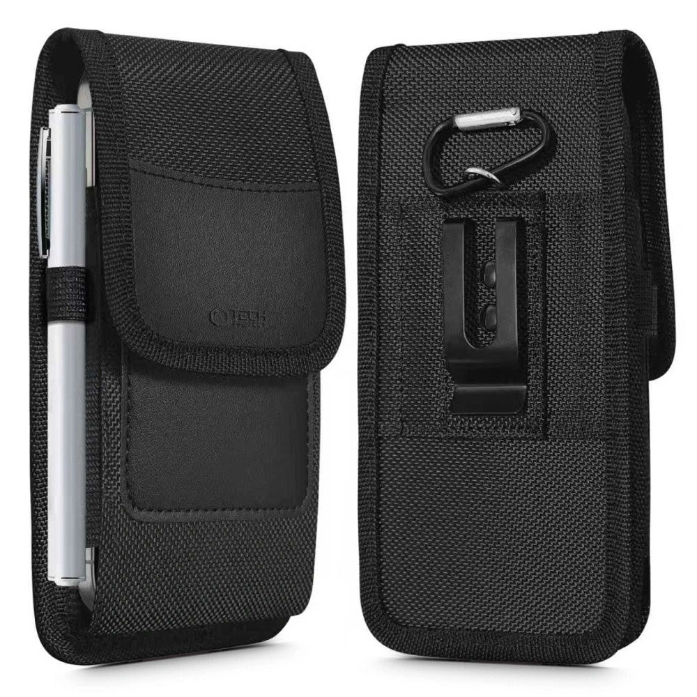 Tech-Protect Universal Nylon Phone Pouch - Dimensions (17.7 x 9.1 x 2.4 cm) - Black