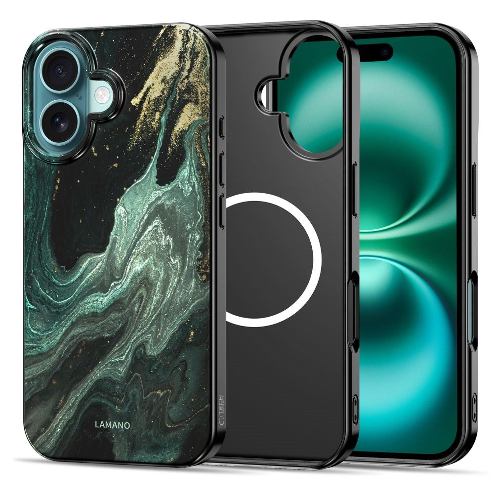 iPhone 16 Tech-Protect Lamano Case - MagSafe Compatible - Verde Aura