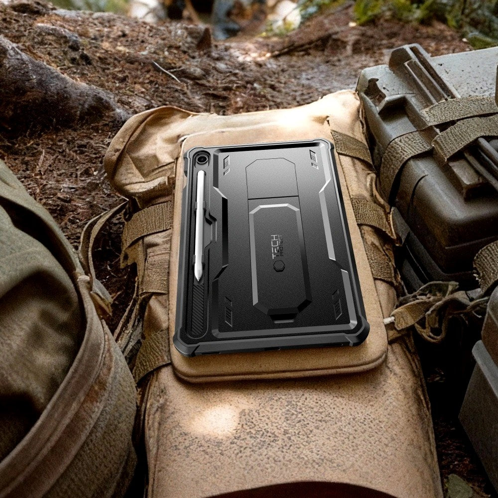 Samsung Galaxy Tab S10 Lite / S10 FE / S9 Tech-Protect Kevlar Pro Case with Built-in Screen Protector - Black