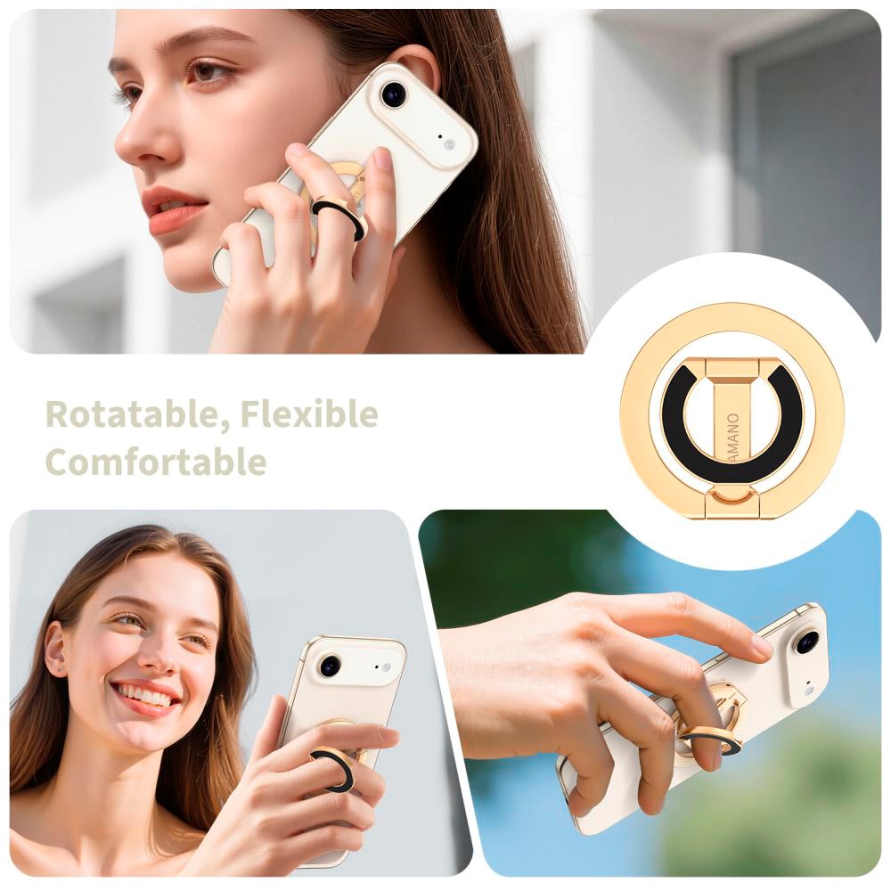 Tech-Protect Lamano Magnetic Ring Holder for Phone – MagSafe Compatible – Gold