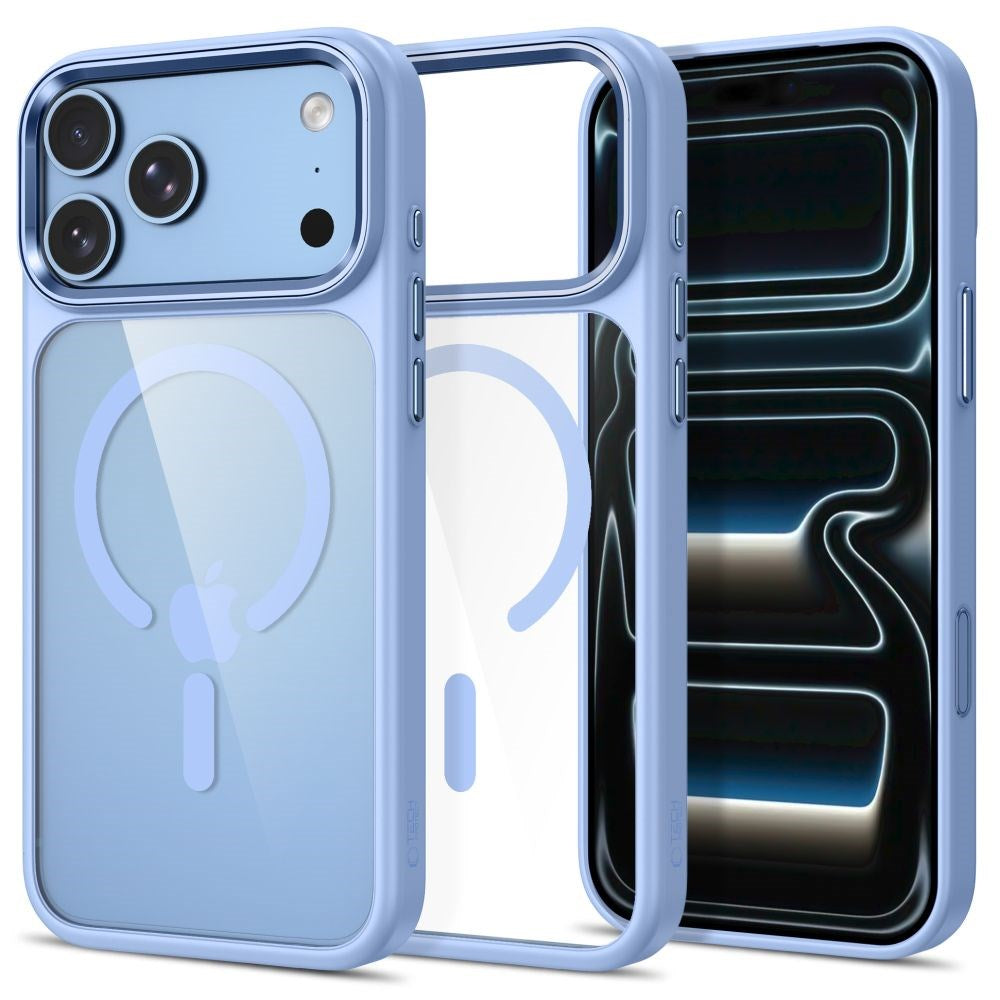 iPhone 18 Pro / 17 Pro Tech-Protect MagMat Case - MagSafe Compatible - Transparent / Light Blue